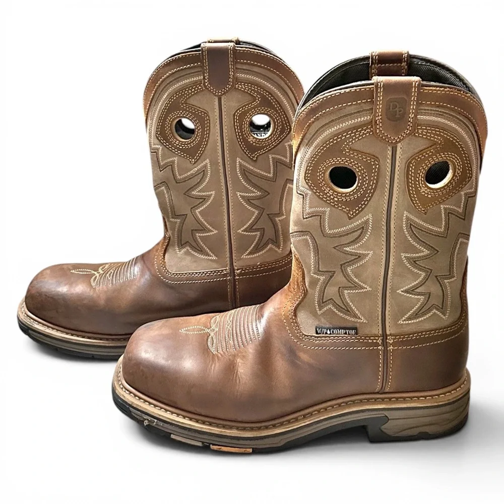 Dan Post Kirk Mens 9.5 Composite Toe Waterproof Brown Leather Work Boots DP59456